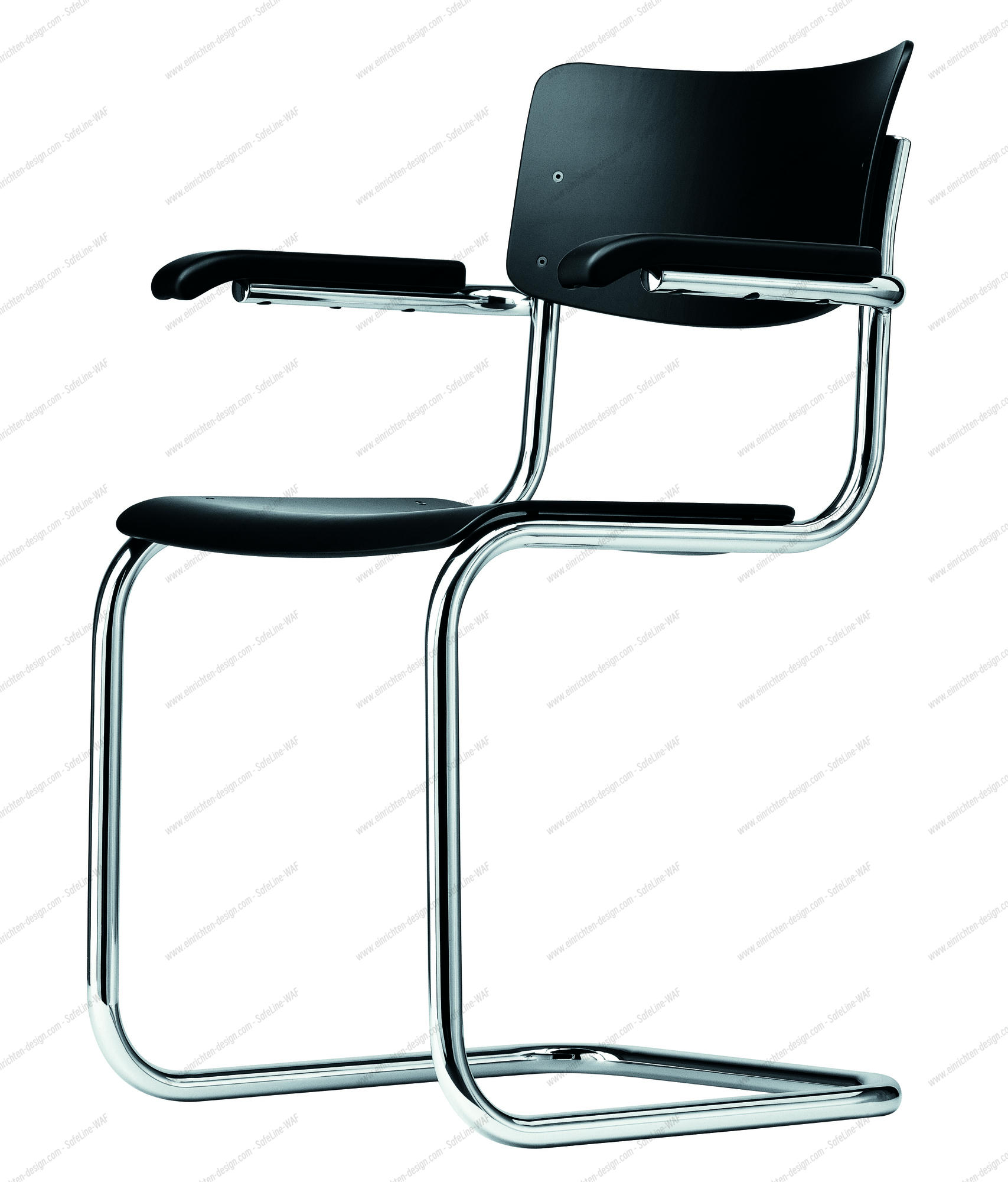S 43 Classic Cantilever Chair, Chrome-plated frame, Stained